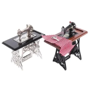 Kids Dollhouse Decor Miniature Furniture Wooden Sewing Machine Accessories for Dolls House for Girls