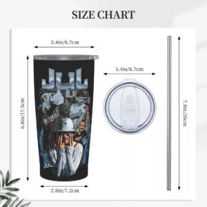 Stainless Steel Tumbler Jul Bootleg Coffee Mug With Straws and Lid Music Rapper Portable Hot Drinks Car Mugs Travel Water Bottle