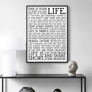 The Manifesto This Is Your Life Poster Print Canvas Painting Quote Modern Wall Art Pictures For Living Room Home Decoration