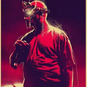MF Doom Madlib Poster Retro Poster Painting Hip Hop Rap Music Album Star Picture Wall Art For Living Room Home Decor