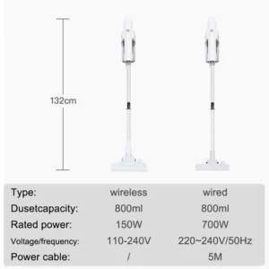 Wireless/Wired Handheld Vacuum Cleaner Household Small Vacuum Cleaner Wiping Two-in-One Floor Brush