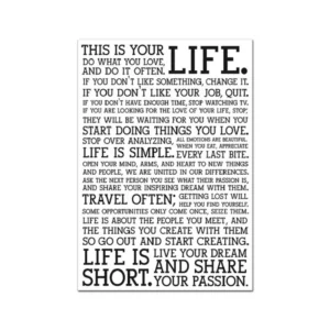 The Manifesto This Is Your Life Poster Print Canvas Painting Quote Modern Wall Art Pictures For Living Room Home Decoration