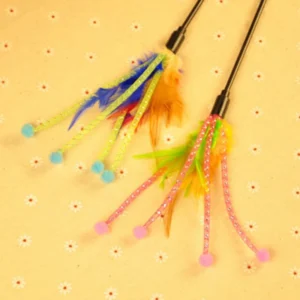 1~5PCS Funny Cat Stick Flower Bud Feather Sticks Cats Chaser Interactive Toys Fishing Rod Cat Toy Cat Accessories Pet Supplies