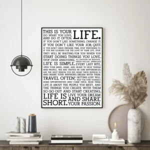 The Manifesto This Is Your Life Poster Print Canvas Painting Quote Modern Wall Art Pictures For Living Room Home Decoration